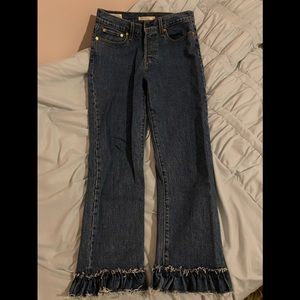 Levi Wedgi Straight Jean with Ruffle Cut